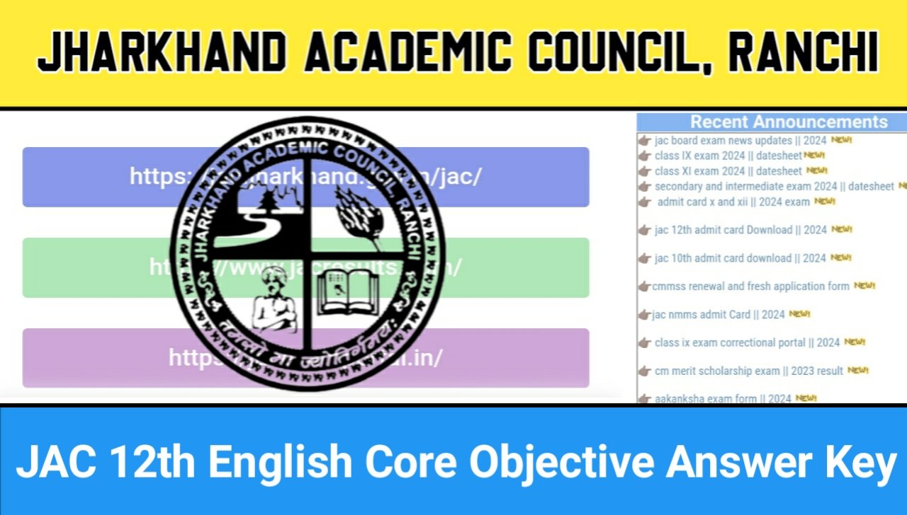 JAC 12th English Core Answer Key 2024