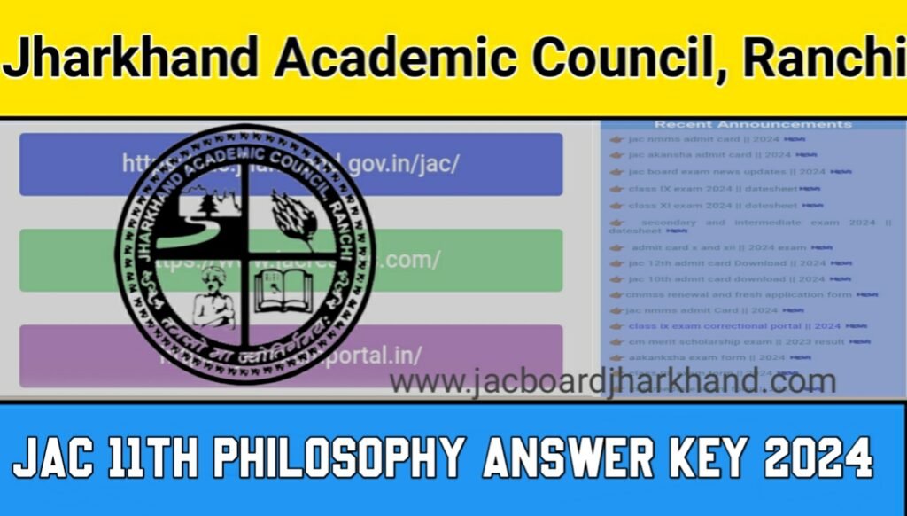 JAC 11th Philosophy Answer Key 2024