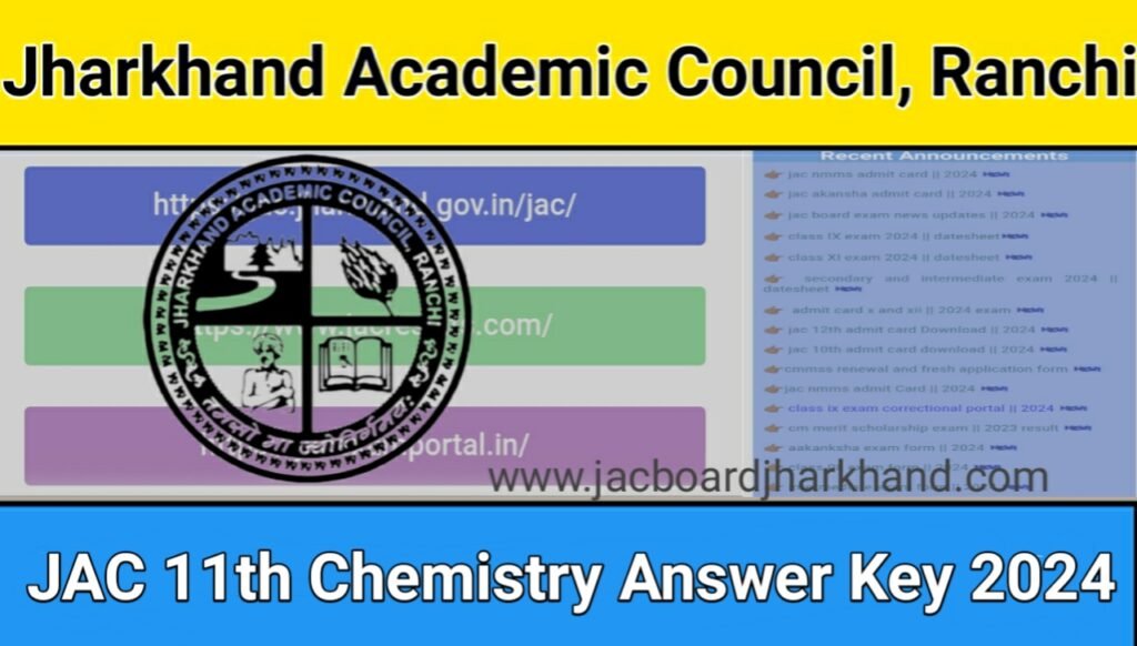 JAC 11th Chemistry Answer Key 2024